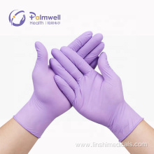 House Cleaning Heavy Duty Thickness Disposable Purple Nitrile Gloves finger textured M4.0g powder latex free